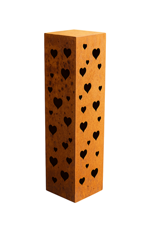 Edelrost Säule Herzen